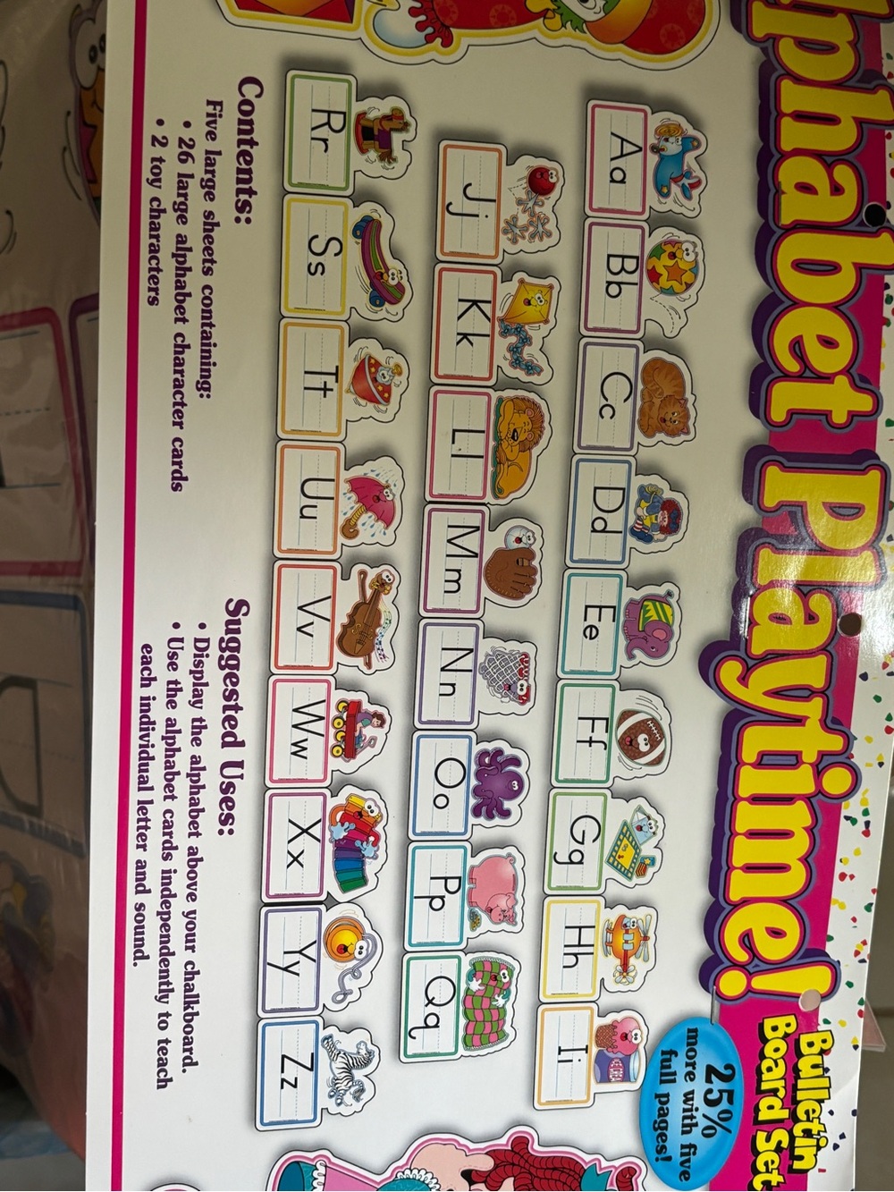 New! Vintage Alphabet Playtime! Bulletin Board Set Teachers Friend - Picture 2 of 2